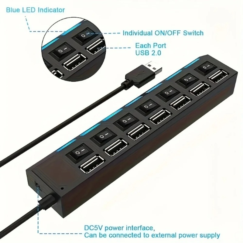 USB 2.0 Hub 4/7 Port Splitter  - Laptop Accessories For Programmers incelemesi ve fiyatı